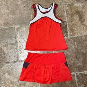 Lucky in Love Women’s Size Medium Top & Size Large Tennis Skort 2-Piece Outfit